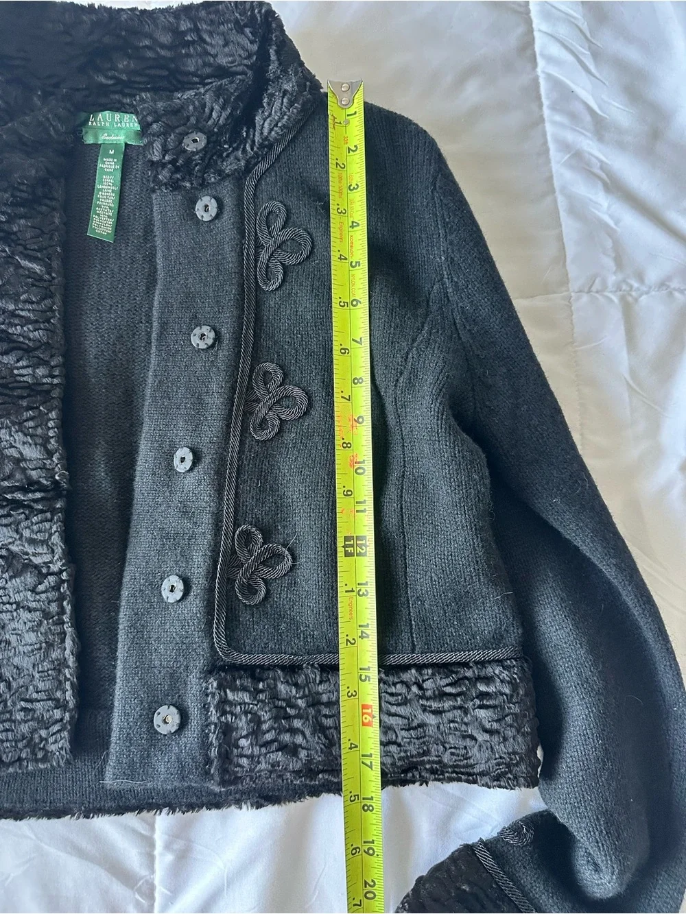 Ralph Lauren Rare Exclusive Lambs Wool Military Knit Jacket Size M Quiet Luxury